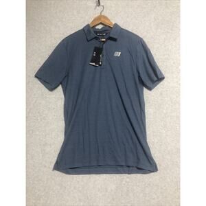NEW Travis Mathew Polo Shirt Mens Size Medium Blue Indigo Coto Performance Polo